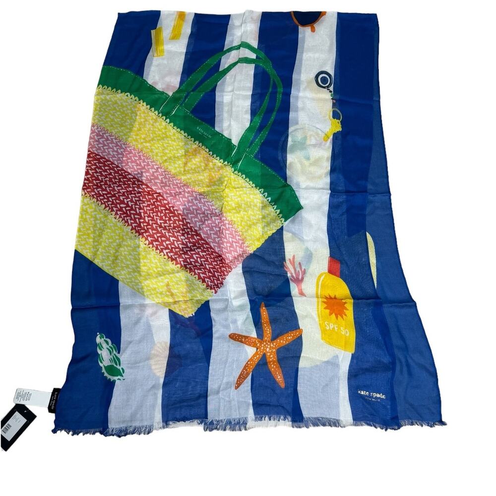 Kate Spade beach towel oblong scarf new - Picture 3 of 4